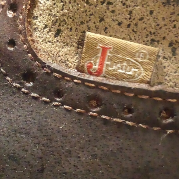 Justin Gypsy Floral Brown Leather Square Soft Toe Cowgirl Western Boots -Size 9B - Picture 3 of 15